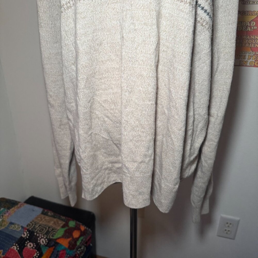 Dockers Knit Cream Long Sleeved Sweater with Striped Details - Picture 9 of 10